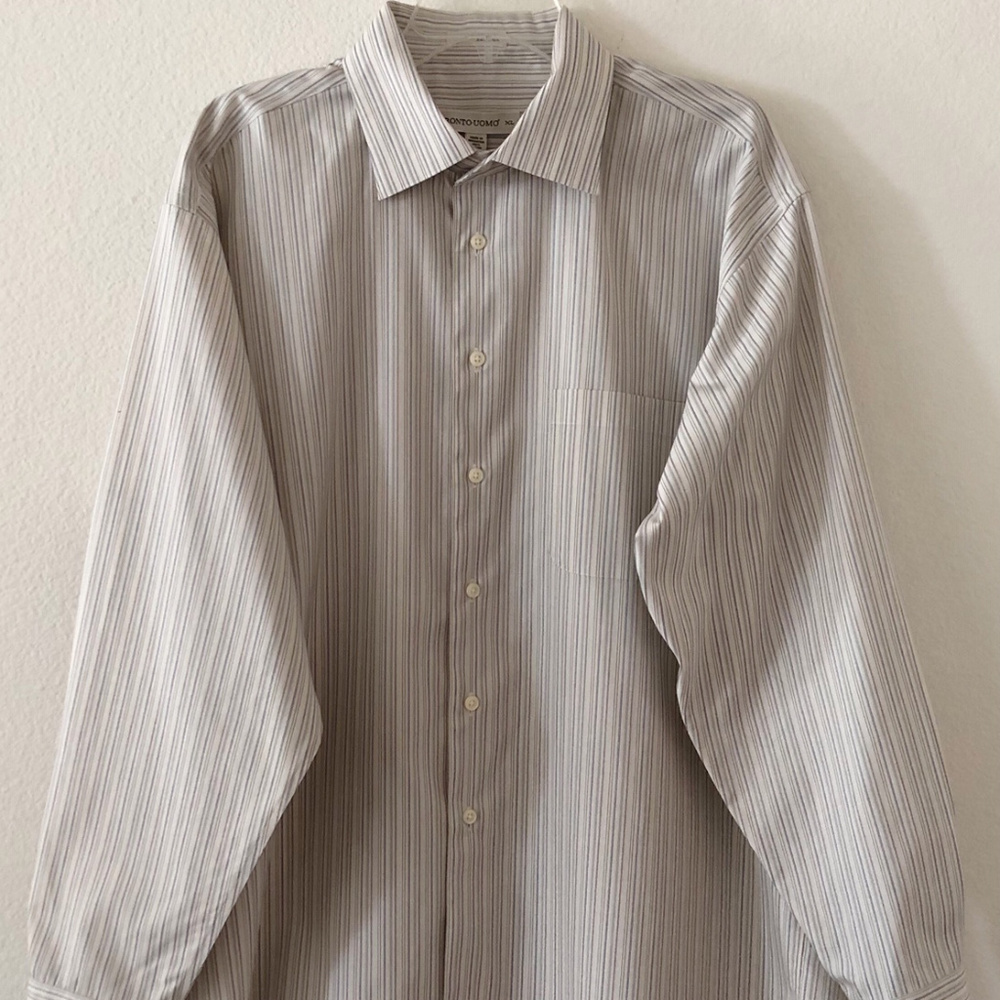PRONTO UOMO Non Iron Dress Shirt Size XL Beige